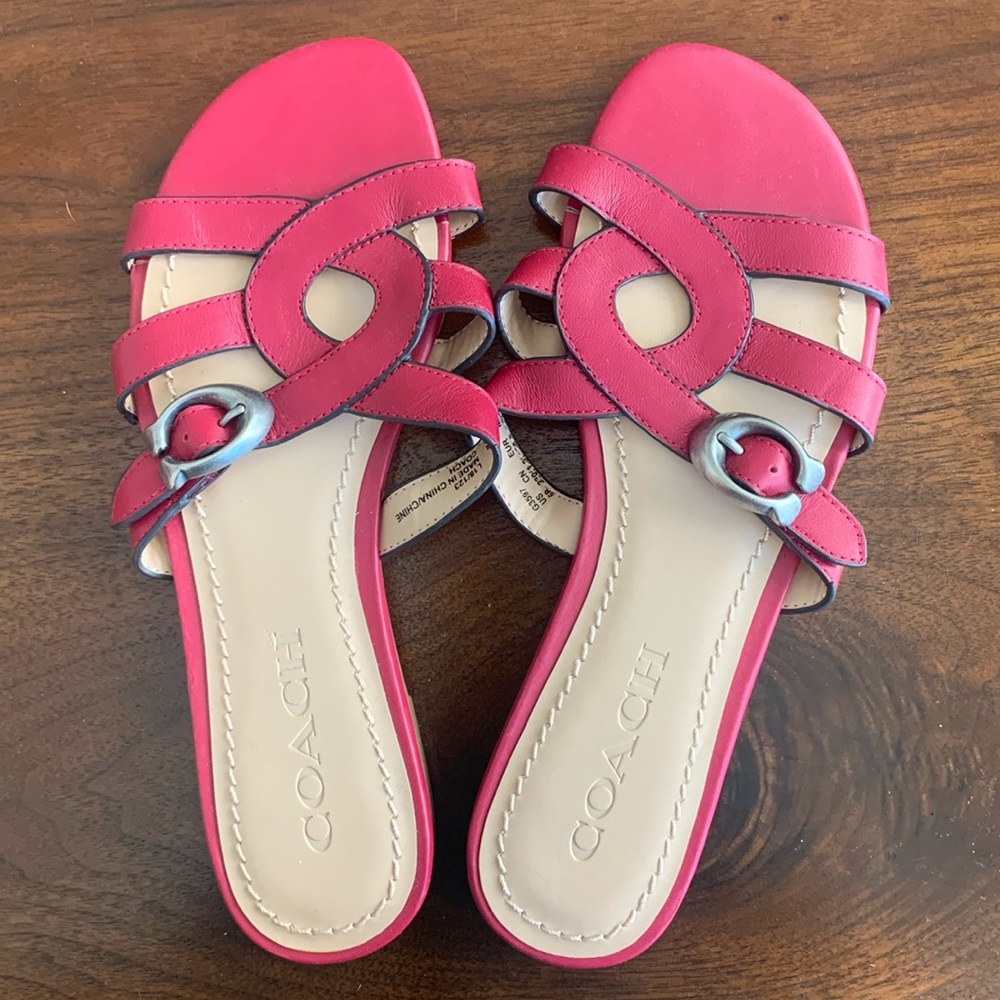 Coach pink leather sandals